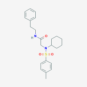 molecular formula C23H30N2O3S B423408 2-{cyclohexyl[(4-methylphenyl)sulfonyl]amino}-N-(2-phenylethyl)acetamide 
