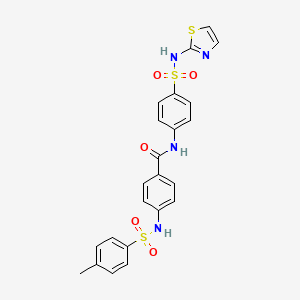 molecular formula C23H20N4O5S3 B4234084 4-{[(4-methylphenyl)sulfonyl]amino}-N-{4-[(1,3-thiazol-2-ylamino)sulfonyl]phenyl}benzamide 