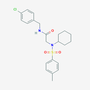 molecular formula C22H27ClN2O3S B423409 N-(4-chlorobenzyl)-2-{cyclohexyl[(4-methylphenyl)sulfonyl]amino}acetamide 