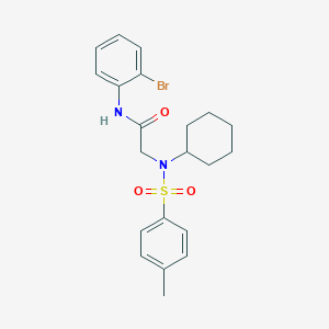 molecular formula C21H25BrN2O3S B423411 N-(2-bromophenyl)-2-{cyclohexyl[(4-methylphenyl)sulfonyl]amino}acetamide 