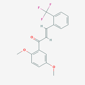 molecular formula C18H15F3O3 B423412 1-(2,5-Dimethoxyphenyl)-3-[2-(trifluoromethyl)phenyl]-2-propen-1-one 