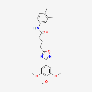 molecular formula C23H27N3O5 B4234146 N-(3,4-dimethylphenyl)-4-[3-(3,4,5-trimethoxyphenyl)-1,2,4-oxadiazol-5-yl]butanamide 