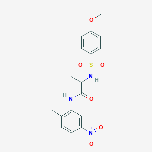 molecular formula C17H19N3O6S B4234154 N~2~-[(4-methoxyphenyl)sulfonyl]-N~1~-(2-methyl-5-nitrophenyl)alaninamide 