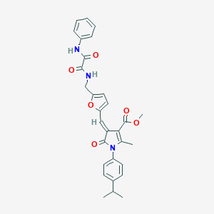 molecular formula C30H29N3O6 B423417 methyl 4-{[5-({[anilino(oxo)acetyl]amino}methyl)-2-furyl]methylene}-1-(4-isopropylphenyl)-2-methyl-5-oxo-4,5-dihydro-1H-pyrrole-3-carboxylate 