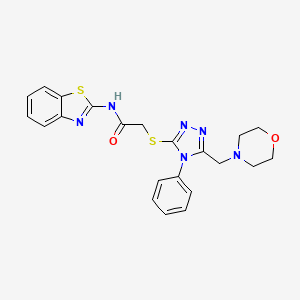 molecular formula C22H22N6O2S2 B4234176 N-1,3-benzothiazol-2-yl-2-{[5-(4-morpholinylmethyl)-4-phenyl-4H-1,2,4-triazol-3-yl]thio}acetamide 