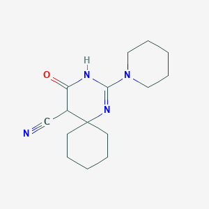 molecular formula C15H22N4O B4234177 4-oxo-2-(1-piperidinyl)-1,3-diazaspiro[5.5]undec-2-ene-5-carbonitrile 