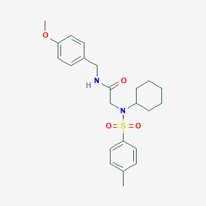 molecular formula C23H30N2O4S B423419 2-{cyclohexyl[(4-methylphenyl)sulfonyl]amino}-N-(4-methoxybenzyl)acetamide 