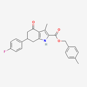 molecular formula C24H22FNO3 B4234193 4-methylbenzyl 6-(4-fluorophenyl)-3-methyl-4-oxo-4,5,6,7-tetrahydro-1H-indole-2-carboxylate 