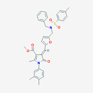 molecular formula C35H34N2O6S B423421 methyl 4-{[5-({benzyl[(4-methylphenyl)sulfonyl]amino}methyl)-2-furyl]methylene}-1-(3,4-dimethylphenyl)-2-methyl-5-oxo-4,5-dihydro-1H-pyrrole-3-carboxylate 