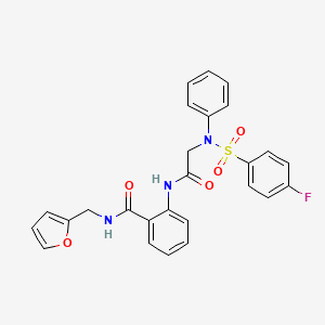 molecular formula C26H22FN3O5S B4234214 2-({N-[(4-fluorophenyl)sulfonyl]-N-phenylglycyl}amino)-N-(2-furylmethyl)benzamide 