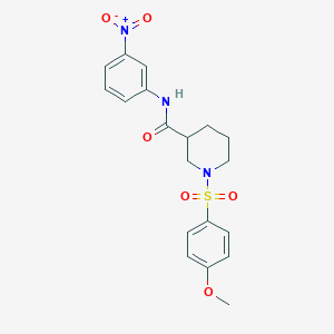 molecular formula C19H21N3O6S B4234229 1-[(4-methoxyphenyl)sulfonyl]-N-(3-nitrophenyl)-3-piperidinecarboxamide 