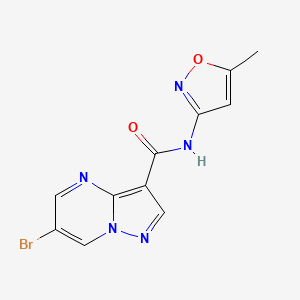 molecular formula C11H8BrN5O2 B4234237 6-bromo-N-(5-methyl-3-isoxazolyl)pyrazolo[1,5-a]pyrimidine-3-carboxamide 