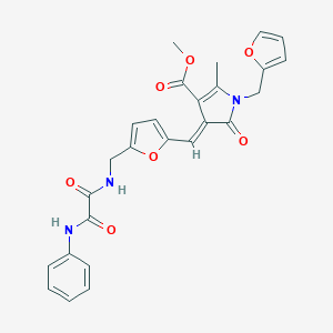 molecular formula C26H23N3O7 B423424 methyl 4-{[5-({[anilino(oxo)acetyl]amino}methyl)-2-furyl]methylene}-1-(2-furylmethyl)-2-methyl-5-oxo-4,5-dihydro-1H-pyrrole-3-carboxylate 