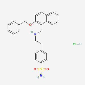 molecular formula C26H27ClN2O3S B4234247 4-[2-({[2-(benzyloxy)-1-naphthyl]methyl}amino)ethyl]benzenesulfonamide hydrochloride 
