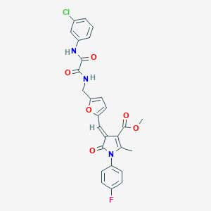 methyl 4-{[5-({[(3-chloroanilino)(oxo)acetyl]amino}methyl)-2-furyl]methylene}-1-(4-fluorophenyl)-2-methyl-5-oxo-4,5-dihydro-1H-pyrrole-3-carboxylate