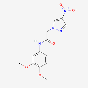 molecular formula C13H14N4O5 B4234255 N-(3,4-dimethoxyphenyl)-2-(4-nitro-1H-pyrazol-1-yl)acetamide 