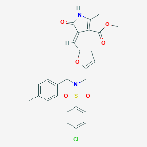 molecular formula C27H25ClN2O6S B423426 methyl 4-[(5-{[[(4-chlorophenyl)sulfonyl](4-methylbenzyl)amino]methyl}-2-furyl)methylene]-2-methyl-5-oxo-4,5-dihydro-1H-pyrrole-3-carboxylate 