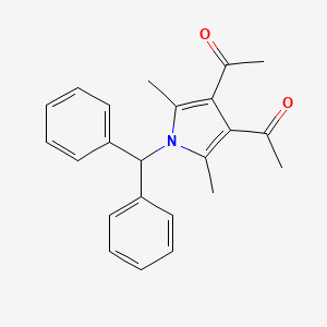 molecular formula C23H23NO2 B4234274 1,1'-[1-(diphenylmethyl)-2,5-dimethyl-1H-pyrrole-3,4-diyl]diethanone 