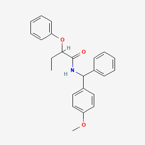 molecular formula C24H25NO3 B4234284 N-[(4-methoxyphenyl)(phenyl)methyl]-2-phenoxybutanamide 
