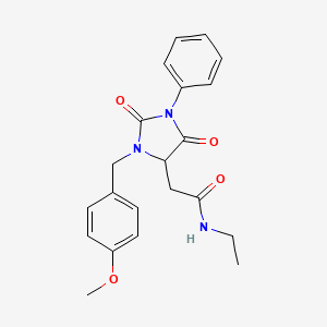 molecular formula C21H23N3O4 B4234308 N-ethyl-2-[3-(4-methoxybenzyl)-2,5-dioxo-1-phenyl-4-imidazolidinyl]acetamide 