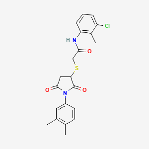 molecular formula C21H21ClN2O3S B4234317 N-(3-chloro-2-methylphenyl)-2-{[1-(3,4-dimethylphenyl)-2,5-dioxo-3-pyrrolidinyl]thio}acetamide 