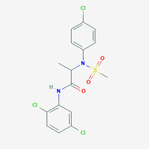 molecular formula C16H15Cl3N2O3S B4234327 N~2~-(4-chlorophenyl)-N~1~-(2,5-dichlorophenyl)-N~2~-(methylsulfonyl)alaninamide 