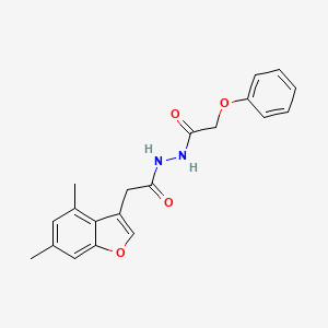 molecular formula C20H20N2O4 B4234341 2-(4,6-dimethyl-1-benzofuran-3-yl)-N'-(phenoxyacetyl)acetohydrazide 