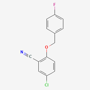 molecular formula C14H9ClFNO B4234346 5-chloro-2-[(4-fluorobenzyl)oxy]benzonitrile 