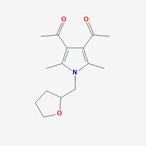 molecular formula C15H21NO3 B4234348 1,1'-[2,5-dimethyl-1-(tetrahydro-2-furanylmethyl)-1H-pyrrole-3,4-diyl]diethanone 
