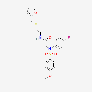 molecular formula C23H25FN2O5S2 B4234352 N~2~-[(4-ethoxyphenyl)sulfonyl]-N~2~-(4-fluorophenyl)-N~1~-{2-[(2-furylmethyl)thio]ethyl}glycinamide 
