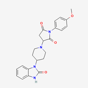 molecular formula C23H24N4O4 B4234357 1-(4-methoxyphenyl)-3-[4-(2-oxo-2,3-dihydro-1H-benzimidazol-1-yl)-1-piperidinyl]-2,5-pyrrolidinedione 