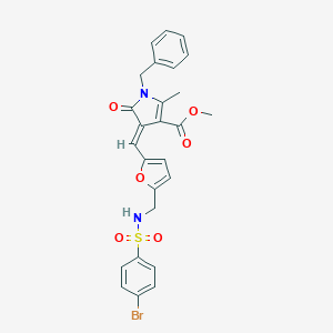 molecular formula C26H23BrN2O6S B423437 methyl 1-benzyl-4-{[5-({[(4-bromophenyl)sulfonyl]amino}methyl)-2-furyl]methylene}-2-methyl-5-oxo-4,5-dihydro-1H-pyrrole-3-carboxylate 