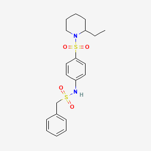 molecular formula C20H26N2O4S2 B4234371 N-{4-[(2-ethyl-1-piperidinyl)sulfonyl]phenyl}-1-phenylmethanesulfonamide 