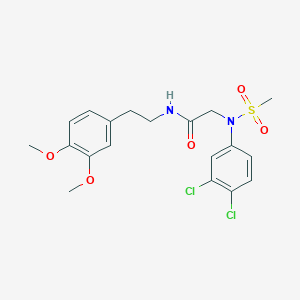 molecular formula C19H22Cl2N2O5S B423439 2-[3,4-dichloro(methylsulfonyl)anilino]-N-[2-(3,4-dimethoxyphenyl)ethyl]acetamide 