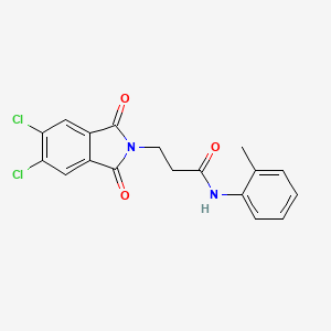 molecular formula C18H14Cl2N2O3 B4234402 3-(5,6-dichloro-1,3-dioxo-1,3-dihydro-2H-isoindol-2-yl)-N-(2-methylphenyl)propanamide 