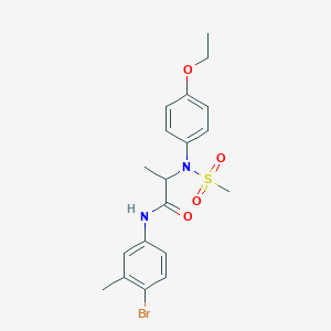 molecular formula C19H23BrN2O4S B423441 N-(4-bromo-3-methylphenyl)-2-[4-ethoxy(methylsulfonyl)anilino]propanamide 