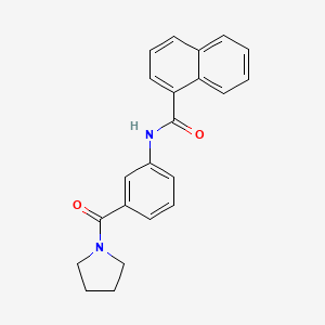 molecular formula C22H20N2O2 B4234414 N-[3-(1-pyrrolidinylcarbonyl)phenyl]-1-naphthamide 