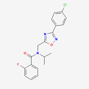 molecular formula C19H17ClFN3O2 B4234427 N-{[3-(4-chlorophenyl)-1,2,4-oxadiazol-5-yl]methyl}-2-fluoro-N-isopropylbenzamide 