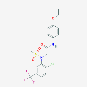 molecular formula C18H18ClF3N2O4S B423443 2-[2-chloro(methylsulfonyl)-5-(trifluoromethyl)anilino]-N-(4-ethoxyphenyl)acetamide 