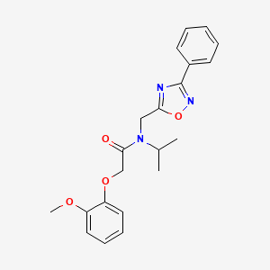 molecular formula C21H23N3O4 B4234470 N-isopropyl-2-(2-methoxyphenoxy)-N-[(3-phenyl-1,2,4-oxadiazol-5-yl)methyl]acetamide 