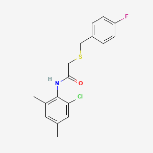 molecular formula C17H17ClFNOS B4234476 N-(2-chloro-4,6-dimethylphenyl)-2-[(4-fluorobenzyl)thio]acetamide 
