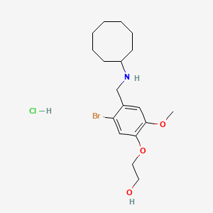 molecular formula C18H29BrClNO3 B4234492 2-{5-bromo-4-[(cyclooctylamino)methyl]-2-methoxyphenoxy}ethanol hydrochloride 