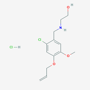 molecular formula C13H19Cl2NO3 B4234499 2-{[4-(allyloxy)-2-chloro-5-methoxybenzyl]amino}ethanol hydrochloride 