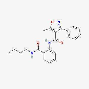 molecular formula C22H23N3O3 B4234502 N-{2-[(butylamino)carbonyl]phenyl}-5-methyl-3-phenyl-4-isoxazolecarboxamide 