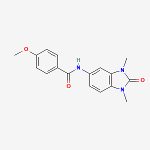 molecular formula C17H17N3O3 B4234504 N-(1,3-dimethyl-2-oxo-2,3-dihydro-1H-benzimidazol-5-yl)-4-methoxybenzamide 