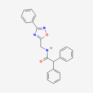 molecular formula C23H19N3O2 B4234516 2,2-diphenyl-N-[(3-phenyl-1,2,4-oxadiazol-5-yl)methyl]acetamide 