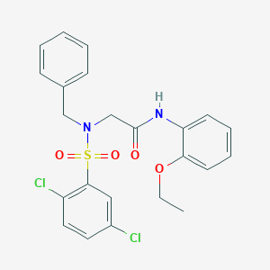 molecular formula C23H22Cl2N2O4S B423452 2-{benzyl[(2,5-dichlorophenyl)sulfonyl]amino}-N-(2-ethoxyphenyl)acetamide 