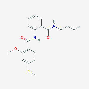 molecular formula C20H24N2O3S B4234537 N-{2-[(butylamino)carbonyl]phenyl}-2-methoxy-4-(methylthio)benzamide 