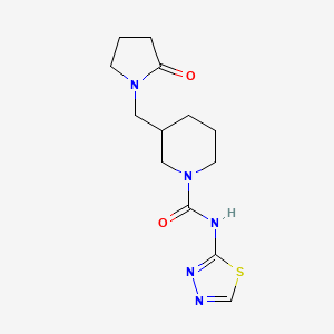 molecular formula C13H19N5O2S B4234543 3-[(2-oxopyrrolidin-1-yl)methyl]-N-1,3,4-thiadiazol-2-ylpiperidine-1-carboxamide 
