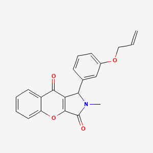 molecular formula C21H17NO4 B4234547 1-[3-(allyloxy)phenyl]-2-methyl-1,2-dihydrochromeno[2,3-c]pyrrole-3,9-dione 